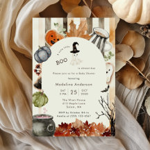 Cute Little Boo Halloween Ghost Baby Shower