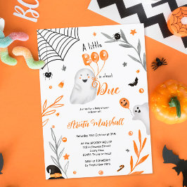 Cute Little Boo Halloween orange Baby dusch Inbjudningar