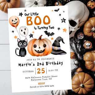 Cute Little BOO Halloween ThBäste födelsedag Inbjudningar