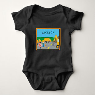 Cute Little Boy Construction Fordon Monogrammed T Shirt