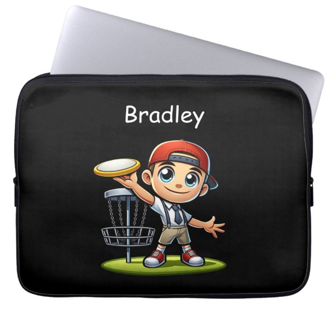 Cute Little Boy spelar Golf-Personlig Laptop Fodral (Framsidan)