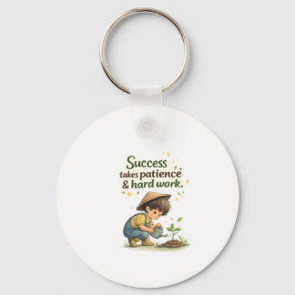 Cute Little Boy Success & Hard Work Keychain2 Nyckelring