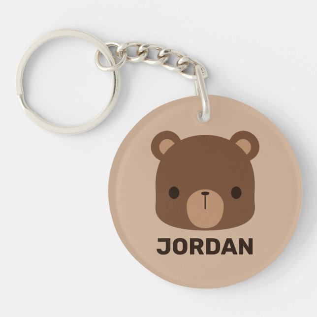 Cute Little Brown Bear med Personlig Namn (Framsidan)