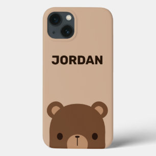 Cute Little Brown Bear med Personlig Namn