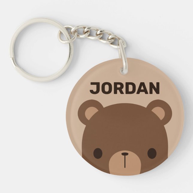 Cute Little Brown Bear med Personlig Namn (Framsidan)