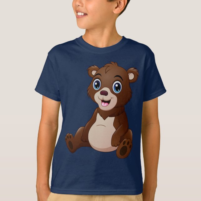 Cute Little Brown Bear T-Shirt kan användas som ti (Framsida)