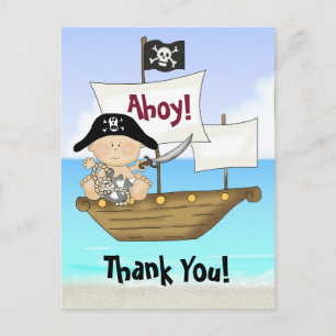 Cute Little Buccaneer Pojke Pirat Tack Vykort