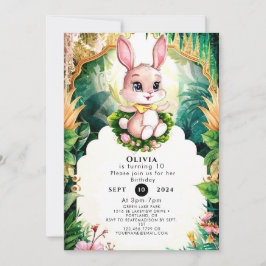 Cute Little Bunny Birthday Inbjudningar