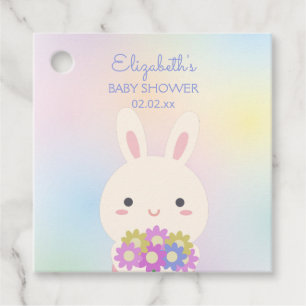 Cute Little Bunny & Flowers Flicka Shower Party Gåvor Etiketter