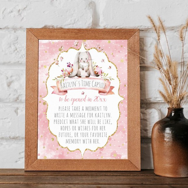 Cute Little Bunny Födelsedagsfest Time Capsule Gam Poster (Skapare uppladdad)