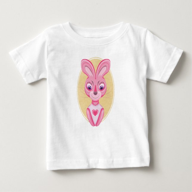 Cute Little bunny Girl tecknad T Shirt (Framsida)