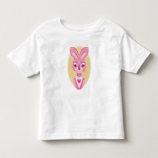 Cute Little bunny Girl tecknad T Shirt (Framsida)