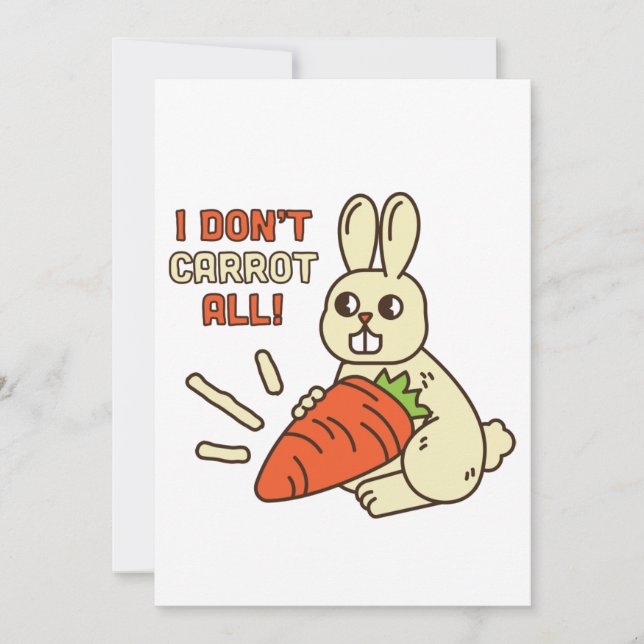 Cute Little Bunny Holding its Carrot Inbjudningar (Framsida)