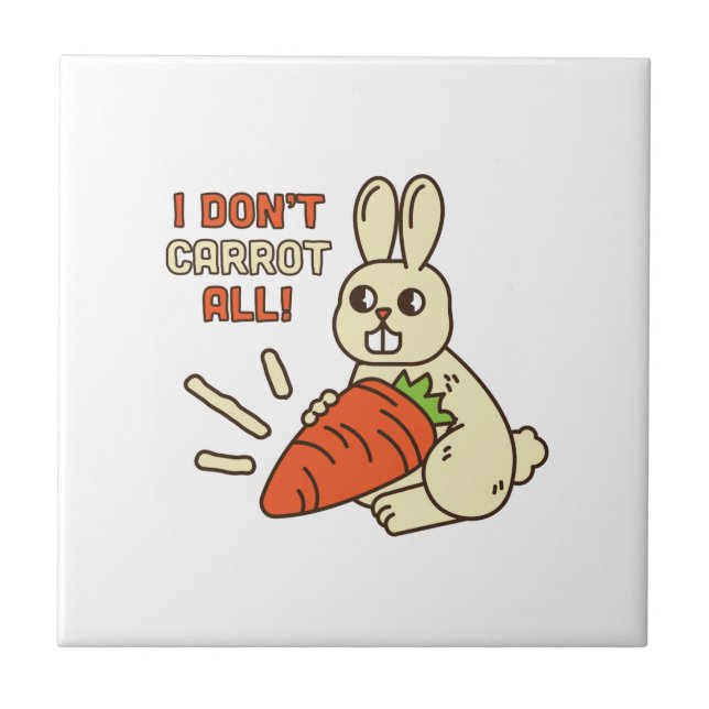 Cute Little Bunny Holding its Carrot Kakelplatta (Framsidan)