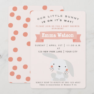 Cute Little Bunny - inbjudan till babydusch