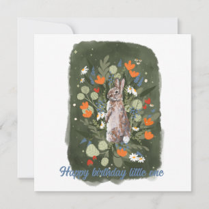 Cute Little bunny med blommor, illustration