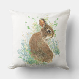 Cute Little Bunny Rabbit Animal Art Utomhuskudde