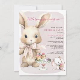 Cute Little Bunny Rabbit First Birthday Inbjudningar