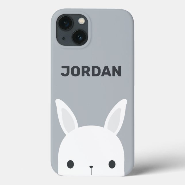Cute Little Bunny Rabbit med Personlig Namn (Baksida)