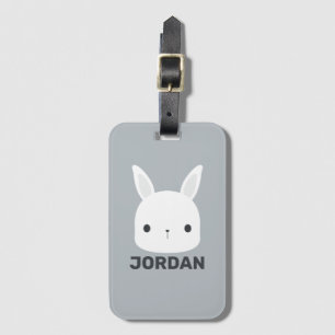 Cute Little Bunny Rabbit med Personlig Namn Bagagebricka