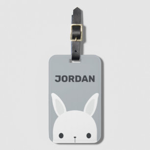 Cute Little Bunny Rabbit med Personlig Namn Bagagebricka