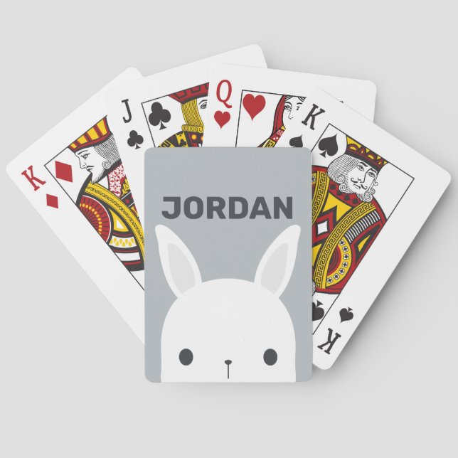 Cute Little Bunny Rabbit med Personlig Namn Casinokort (Baksidan)