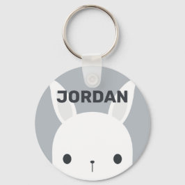 Cute Little Bunny Rabbit med Personlig Namn Nyckelring