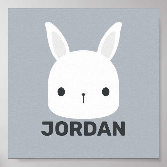 Cute Little Bunny Rabbit med Personlig Namn Po Poster (Framsidan)