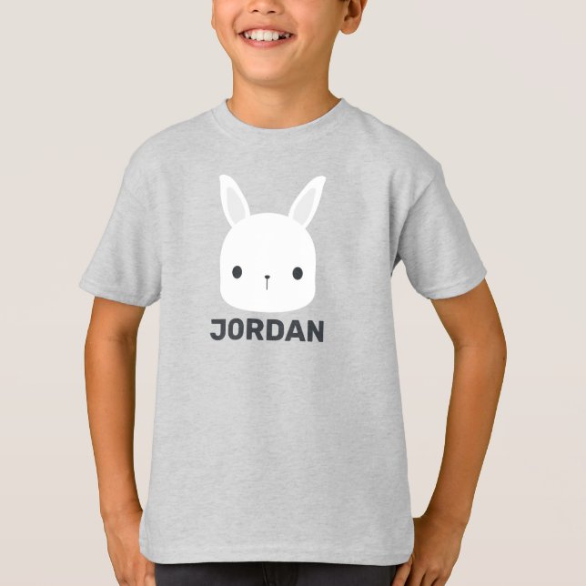 Cute Little Bunny Rabbit med Personlig Namn T Shirt (Framsida)