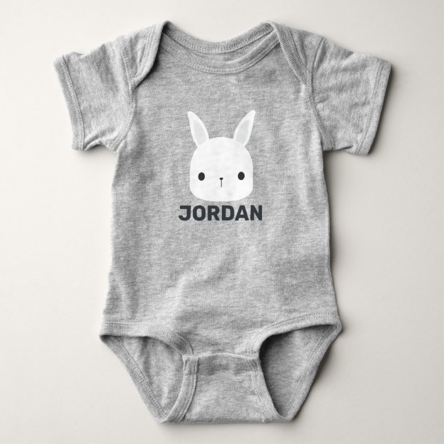 Cute Little Bunny Rabbit with Personalized Name T Shirt (Framsida)