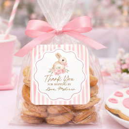 Cute Little Bunny Thank You For Hopping By Fyrkantigt Klistermärke