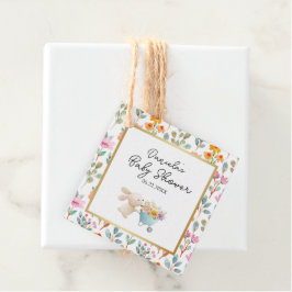 Cute Little Bunny Wildblomme Baby Shower Gåvor Etiketter