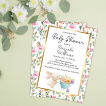 Cute Little Bunny Wildblomme Baby Shower