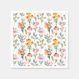 Cute Little Bunny Wildblomme Baby Shower Pappersservett