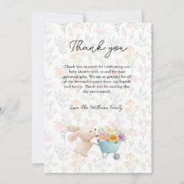 Cute Little Bunny Wildblomme Baby Shower Tack Kort