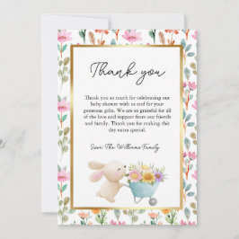 Cute Little Bunny Wildblomme Baby Shower Tack Kort
