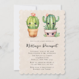 Cute Little Cactus Succule Baby Shower Inbjudningar