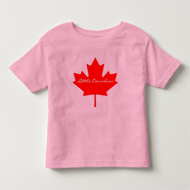 Cute Little Canadian Red Maple löv Canada T Shirt (Framsida)