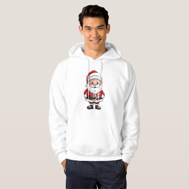 Cute Little Cartoon Santa Hoodie (Hel framsida)
