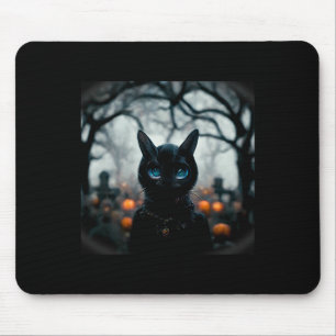 Cute Little Cat Ansikte för Halloween Musmatta