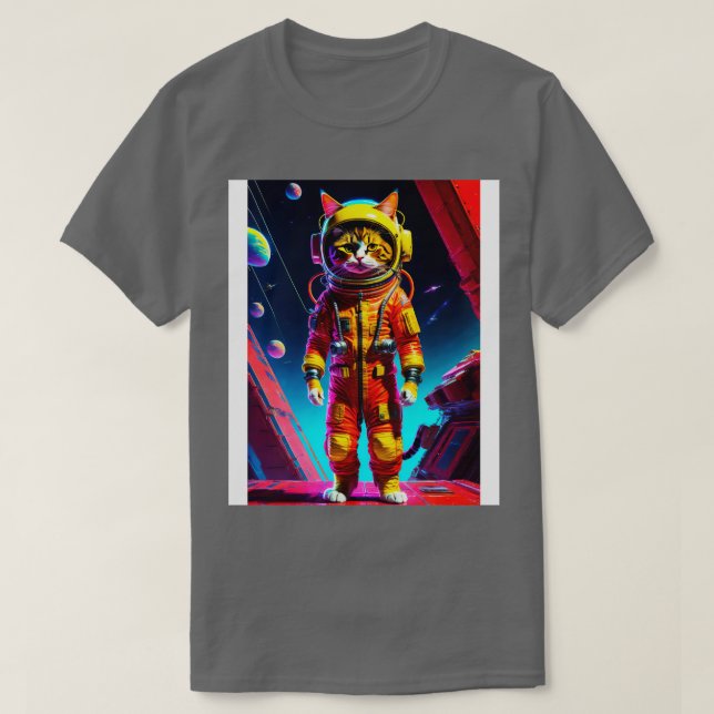 Cute Little Cat i rymden T Shirt (Design framsida)