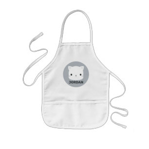 Cute Little Cat med Personlig Namn Barnförkläde