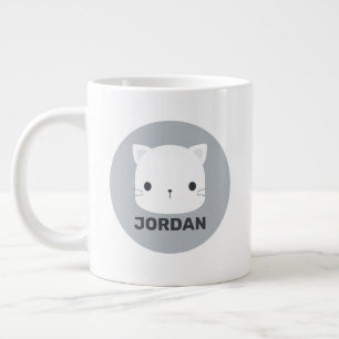 Cute Little Cat med Personlig Namn Jumbo Mugg
