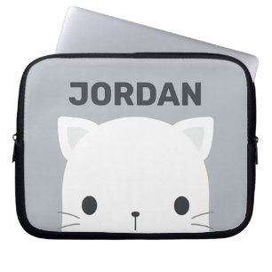 Cute Little Cat med Personlig Namn Laptop Fodral