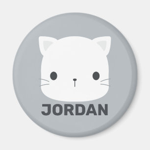 Cute Little Cat med Personlig Namn Magnet