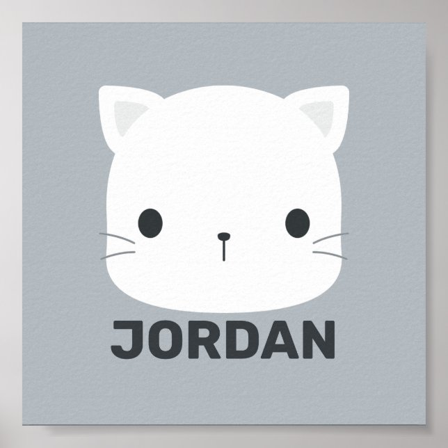 Cute Little Cat med Personlig Namn Poster (Framsidan)
