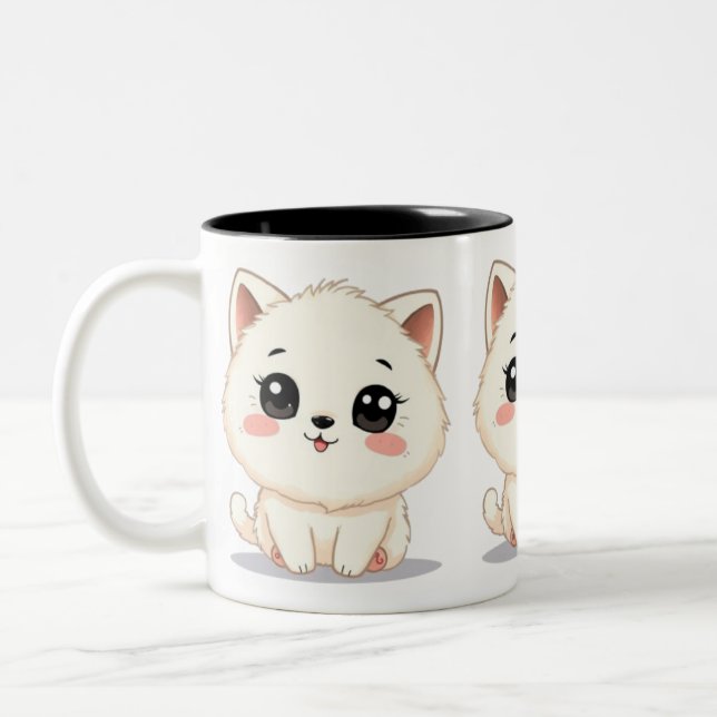 Cute Little Cat Två-Tonad Mugg (Vänster)