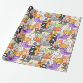 Cute Little Cats Mönster Presentpapper