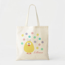 Cute Little Chickie Anpassat namn Påsk Tote Bag Tygkasse