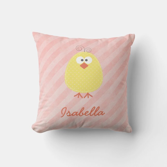 Cute Little Chickie Personlig Pillow Baby Namn Kudde (Framsida)